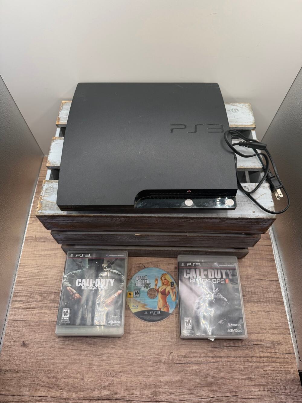 Sony PlayStation3 PS3 Slim 120GB Console(CECH-2001A)Bundle w/Power Cable/5 Games